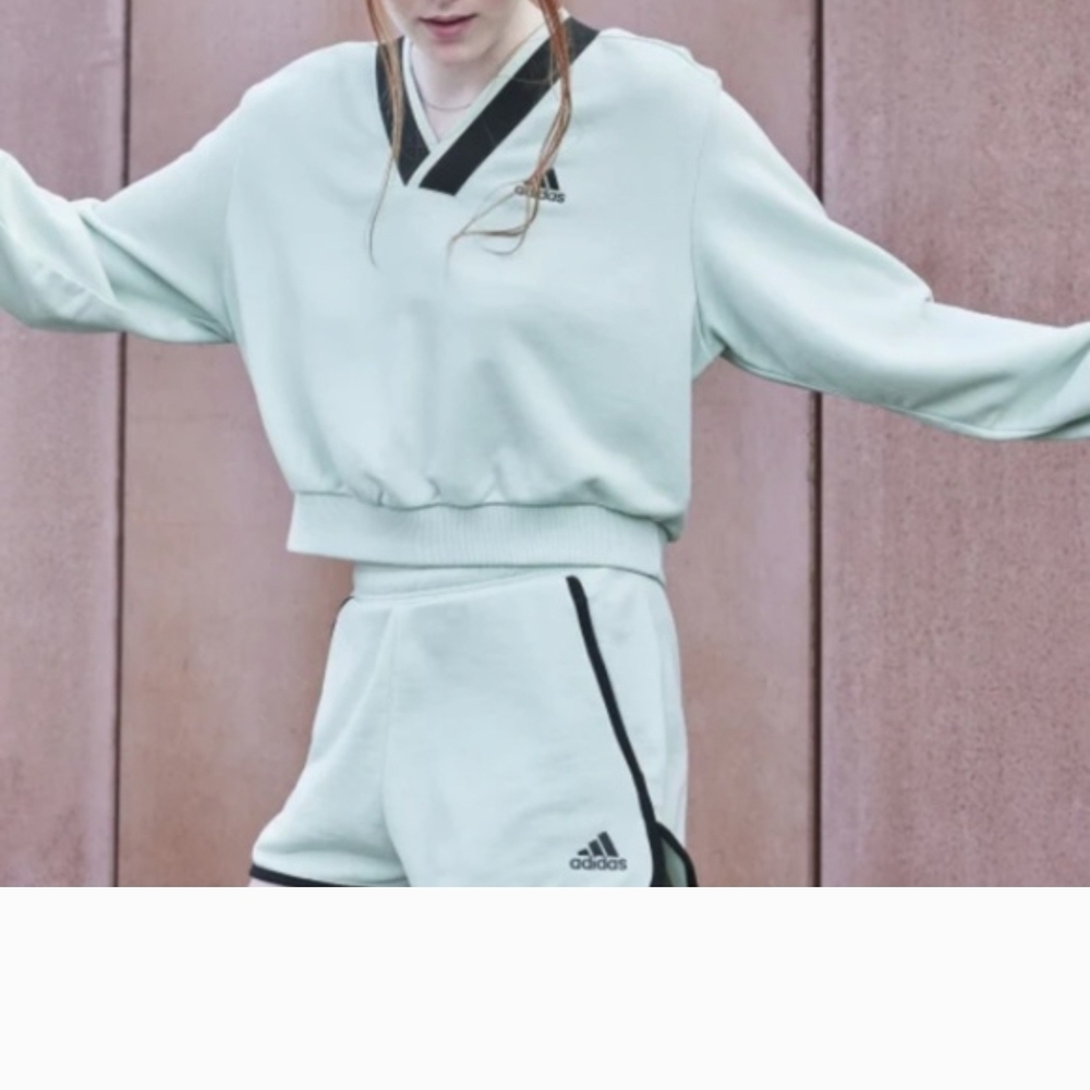 Adidas Mint Green Sweatshirt and Shorts Set
